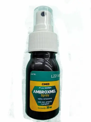 SPRAY PARA GARGANTA EXTRATO DE MEL, PRóPOLIS E GENGIBRE AMBROXMEL SABOR EUCALIPTO 30ML