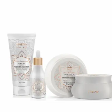 KIT AMEND ÓLEOS MARROQUINOS MILLENAR MáSCARA, BALM SELANTE 180G E ELIXIR NUTRITIVO 75ML.
