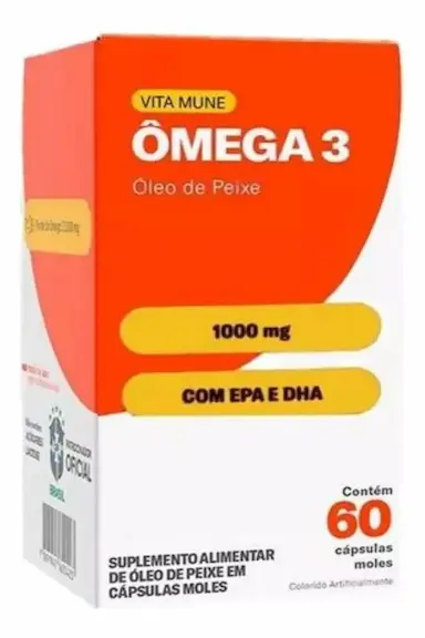 VITA MUNE SUPLEMENTO ÔMEGA 3 ÓLEO DE PEIXE 60 CáPSULAS MOLES
