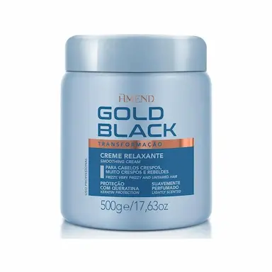 CREME RELAXANTE CABELOS CACHEADOS OU CRESPOS GOLD BLACK 500G
