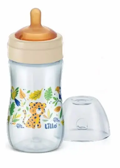 MAMADEIRA SUPER EVOLUTION COM BICO EM LáTEX 300ML 0M+ LILLO