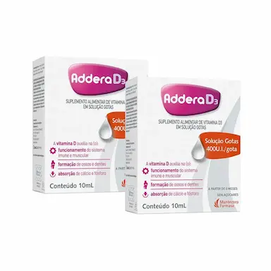 KIT VITAMINA D ADDERA D3 400UI GOTAS COM 10ML