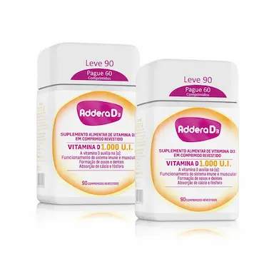 KIT VITAMINA D ADDERA D3 1.000UI COM 90 COMPRIMIDOS