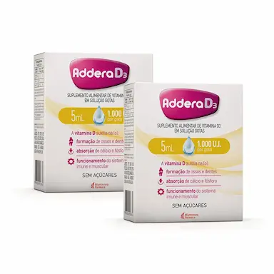 KIT VITAMINA D ADDERA D3 1.000UI SOLUçãO EM GOTAS COM 5ML
