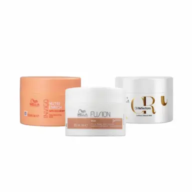 KIT WELLA PROFESSIONALS CRONOGRAMA CAPILAR MASQ ENRICH 150G + MASQ FUSION 150G + MASQ OIL REFLECTIONS 150G