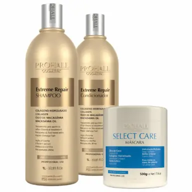 PROHALL KIT EXTREME REPAIR TRATAMENTO SELECT CARE TRIO PROFISSIONAL (3 PRODUTOS)