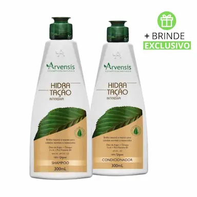 KIT ARVENSIS HIDRATAçãO PROFUNDA SHAMPOO 300ML E CONDICIONADOR 300ML + BRINDE (2 PRODUTOS)