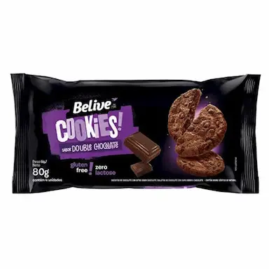 COOKIES BELIVE ZERO LACTOSE DOUBLE CHOCOLATE 80G UN