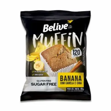 BOLINHO BELIVE BE FREE BANANA + CANELA + CHIA 40G