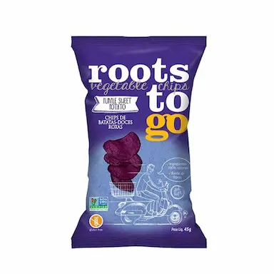 SNACK PURPLE SWEET POTATO - CHIPS DE BATATAS-DOCES ROXAS ROOTS TO GO 45G