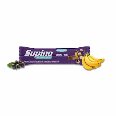 BARRA DE FRUTAS SEM AçúCAR BANANA E AçAí COBERTO COM CHOCOLATE SUPINO UNIDADE