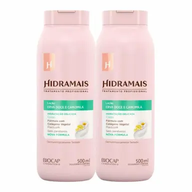 KIT LOçãO HIDRATANTE CORPORAL HIDRAMAIS ERVA DOCE E CAMOMILA 500ML 2 UNIDADES