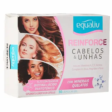 SUPLEMENTO VITAMíNICO EQUALIV REINFORCE CABELOS E UNHAS 30 CáPSULAS
