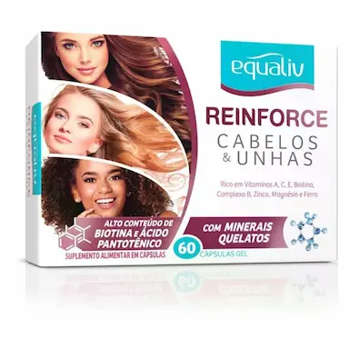 SUPLEMENTO VITAMíNICO EQUALIV REINFORCE CABELOS E UNHAS 60 CáPSULAS