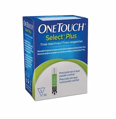 TIRAS REAGENTES ONE TOUCH SELECT PLUS COM 50 UNIDADES MEDIR DIABETES (MEDIR GLICEMIA)