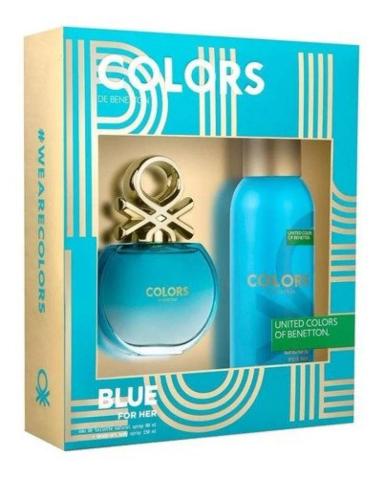 KIT BENETTON COLORS BLUE FOR HER EAU DE TOILETTE 80ML + DEO SPRAY 150ML