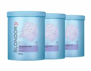 KIT Pó DESCOLORANTE BLONDOR MULTI BLONDE 800G 3UND - WELLA