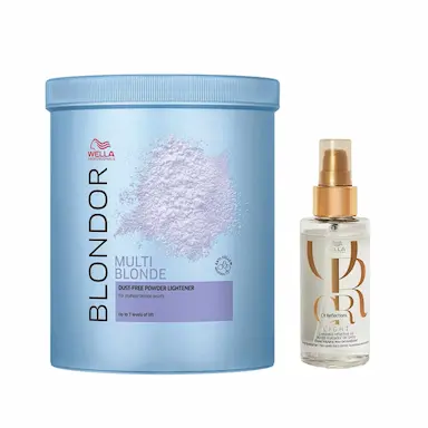KIT Pó DESCOLORANTE BLONDOR 800G E OIL REFLECTIONS LIGHT 100ML