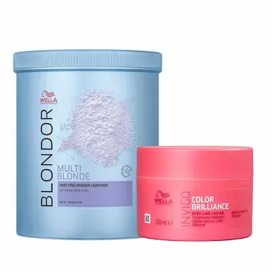 KIT Pó DESCOLORANTE BLONDOR 800G E MáSCARA BRILLIANCE 150ML
