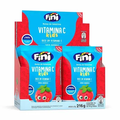 VITAMINA C SABOR MORANGO KIDS FINI - 12X18G