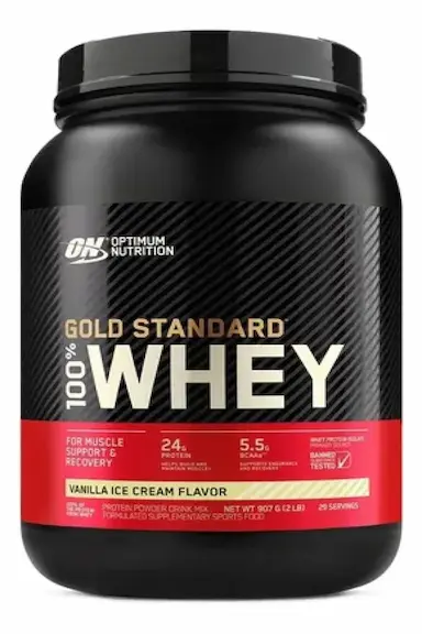 WHEY GOLD STANDARD 100% VANILLA ICE CREAM FLAVOR OPTIMUM NUTRITION 907G