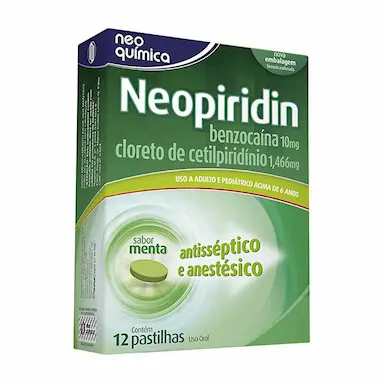 NEOPIRIDIN PASTILHA SABOR MENTA 12 UNIDADES