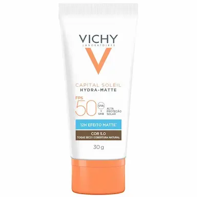 PROTETOR SOLAR FACIAL VICHY CAPITAL SOLEIL HYDRA-MATTE FPS50 COR 5.0 30G