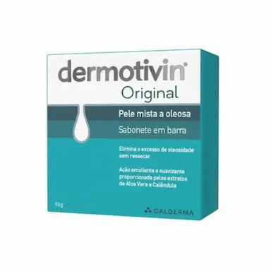 SABONETE FACIAL EM BARRA DERMOTIVIN ORIGINAL PELE MISTA A OLEOSA COM 90G