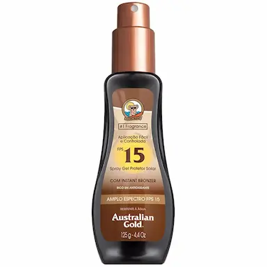 PROTETOR SOLAR CORPORAL SPRAY GEL AUSTRALIAN GOLD INSTANT BRONZER FPS15 125G