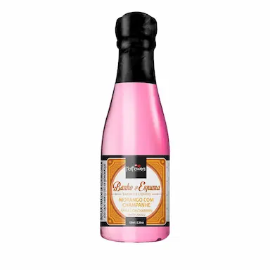 ESPUMA PARA BANHO BANHEIRA HIDROMASSAGEM OFURô SPA ESPUMANTE RELAXAMENTO AROMA MORANGO COM CHAMPANHE 150ML