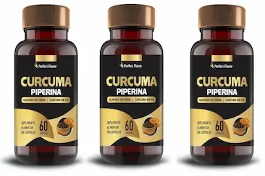 KIT 3UNI CúRCUMA LONGA + PIPERINA 60 CáPSULAS - PERFECT FLAVOR