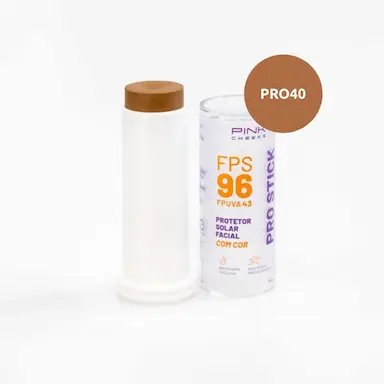 PRO STICK PROTETOR SOLAR MULTIFUNCIONAL FACIAL FPS96 14G PINK CHEEKS PRO40