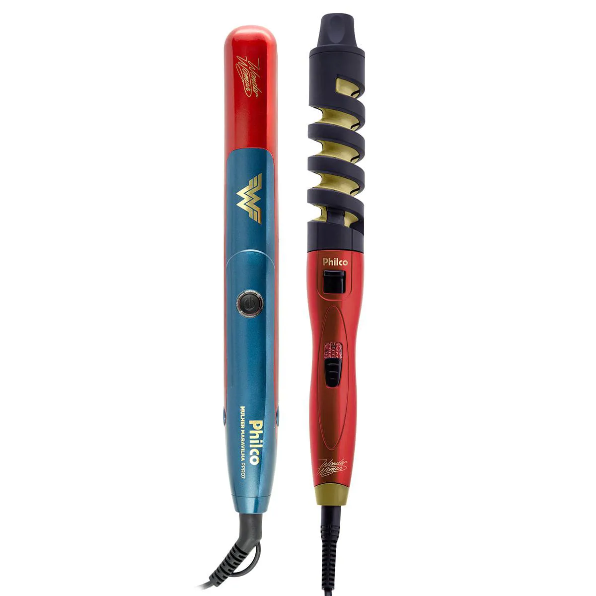 KIT PHILCO CACHEADOR PEC12 E PRANCHA PPR07 MULHER MARAVILHA Bivolt