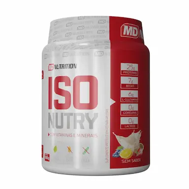 ISO NUTRY MD NUTRITION - 900G - WHEY PROTEIN ISOLADO COM GLUTAMINA, BCAA E MULTIVITAMíNICO
