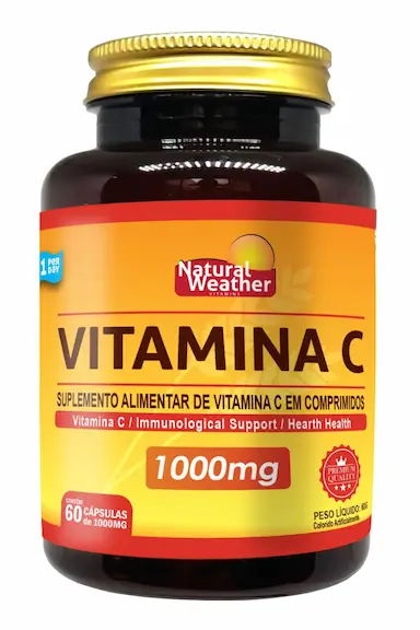 VITAMINA C 1000MG - NATURAL WEATHER - 60 CáPSULAS