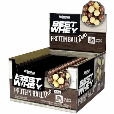 BEST WHEY PROTEIN BALL (DISPLAY 12 UNIDADES DE 50G) - SABOR: DUO - CHOCO BRANCO/CHOCO AO LEITE