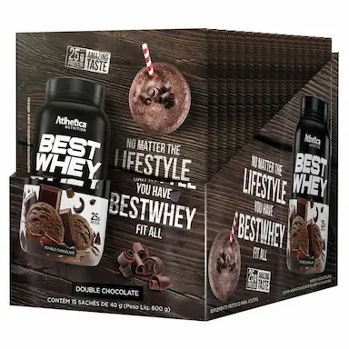 BEST WHEY SACHê (DISPLAY COM 15 SACHêS - 35G) - SABOR: DOUBLE CHOCOLATE (SACHê 40G)