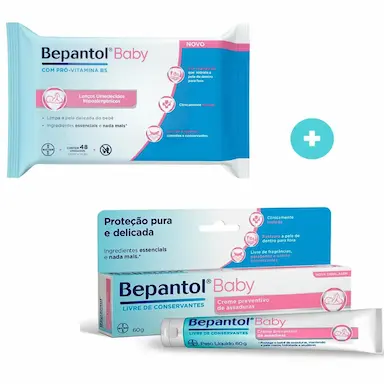 KIT CREME DE ASSADURA 60GR + LENçO UMEDECIDO 48UN - BEPANTOL
