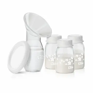 BOMBA COLETORA DE LEITE MATERNO COM 3 FRASCOS 120ML - LILLO