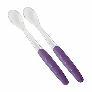 KIT 2 COLHERES DE SILICONE SUPER MACIAS ROXA - NUK