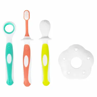 KIT DE HIGIENE BUCAL INFANTIL COM MASSAGEADOR E ESCOVA BUBA