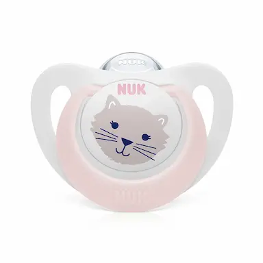 CHUPETA BICO EM SILICONE STAR GIRL 0 à 6 MESES ROSA NUK