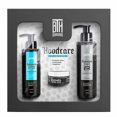 KIT HOODCARE BTH SHAMPOO 2 EM 1 + SABONETE ÍNTIMO + POMADA SECO 280ML