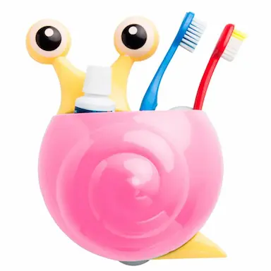 PORTA ACESSóRIOS ESCOVA E PASTA DE DENTE COM VENTOSA 0855 Rosa