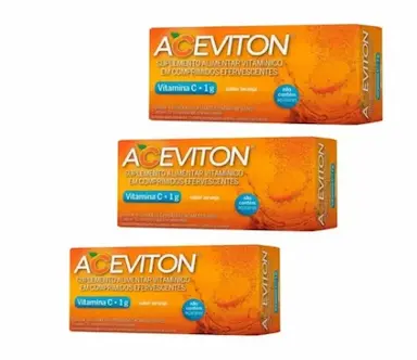 KIT VITAMINA C 1 GRAMA ACEVITON 30 COMPRIMIDOS EFERVESCENTES