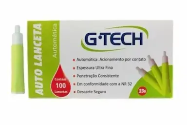 AUTO LANCETA 23G G-TECH CAIXA COM 100 UNIDADES