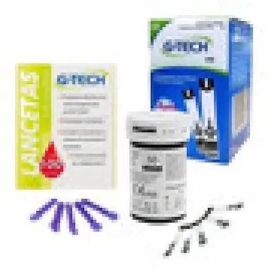 50 FITAS TIRAS REAGENTES G-TECH LITE GLICEMIA +100 LANCETAS