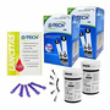 100 FITAS TIRAS REAGENTES G-TECH LITE GLICEMIA + 100 LANCETA