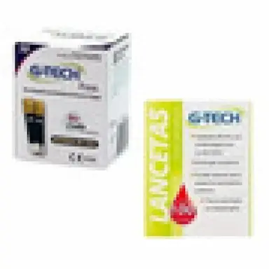 50 FITAS TIRAS REAGENTES G-TECH FREE GLICEMIA + 100 LANCETAS