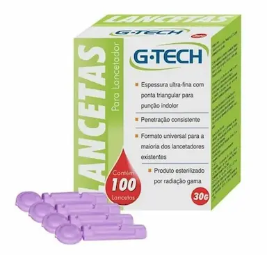 LANCETAS PARA LANCETADOR 30G G-TECH - 100UN